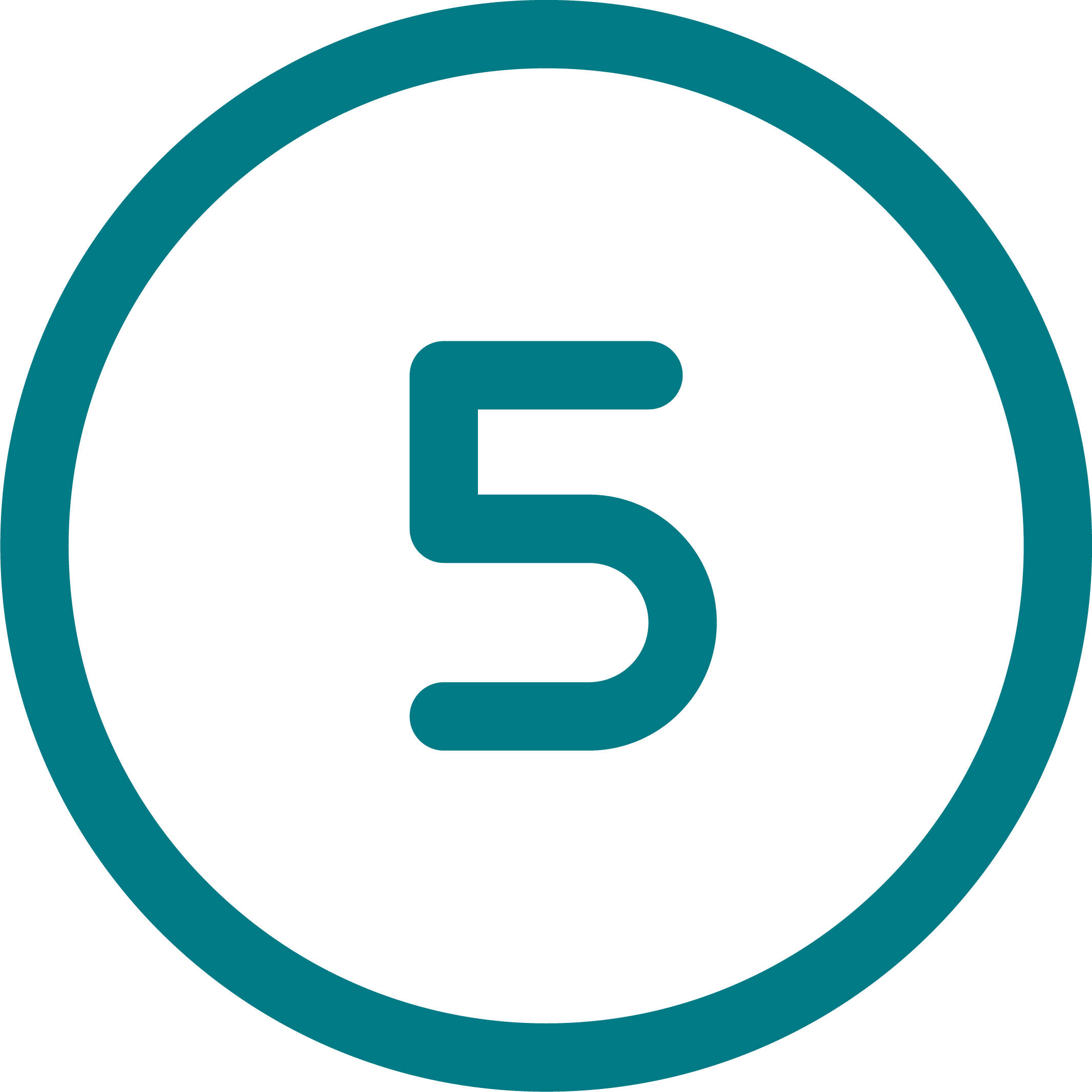 Number 5 in a circle